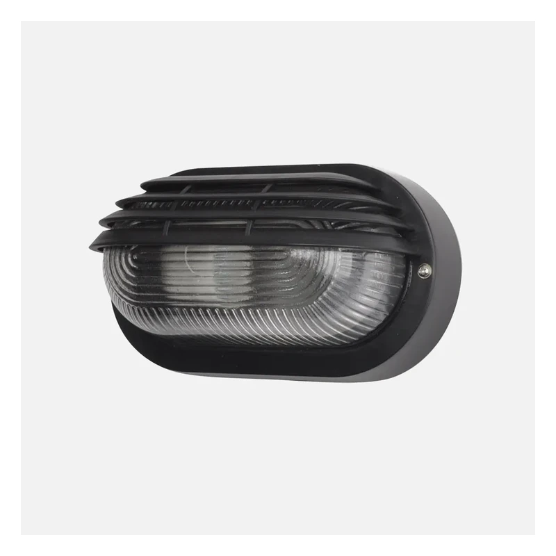 Plafón de Exterior Negro cristal/policarbonato 1xE27 IP44