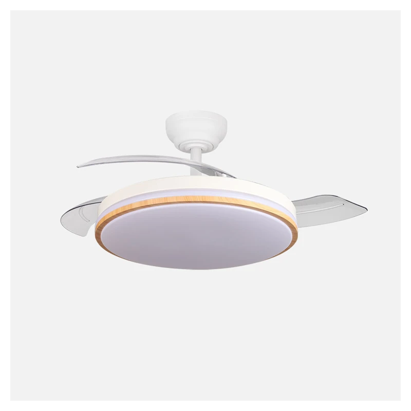 Ventilador de Techo LED Relámpago Blanco/Haya 60W Metal / ABS / Policarbonato Motor DC Temporizador Mando a Distancia Palas Retráctiles Verano e Invierno