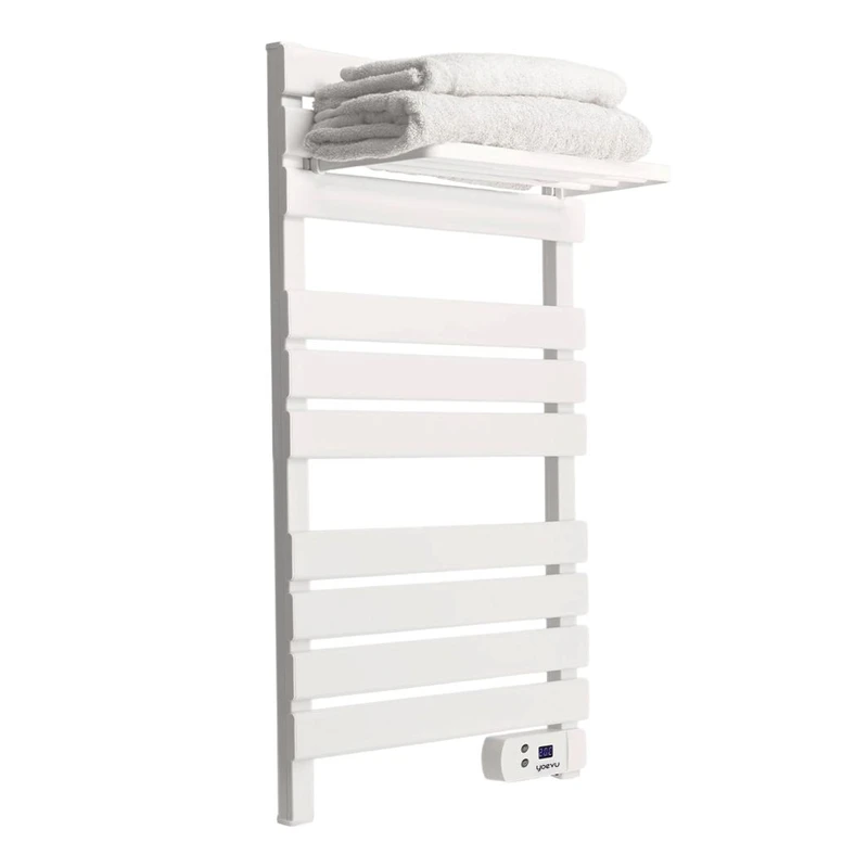 Yoevu - Kit Radiador Toallero 500 | 1500 W Mas Repisa Extra Con Ganchos - Color Blanco